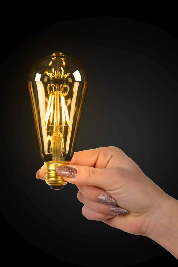 Ampoule LED E27 à filament ambrée, 5 W | Lucide (49068/05/62)