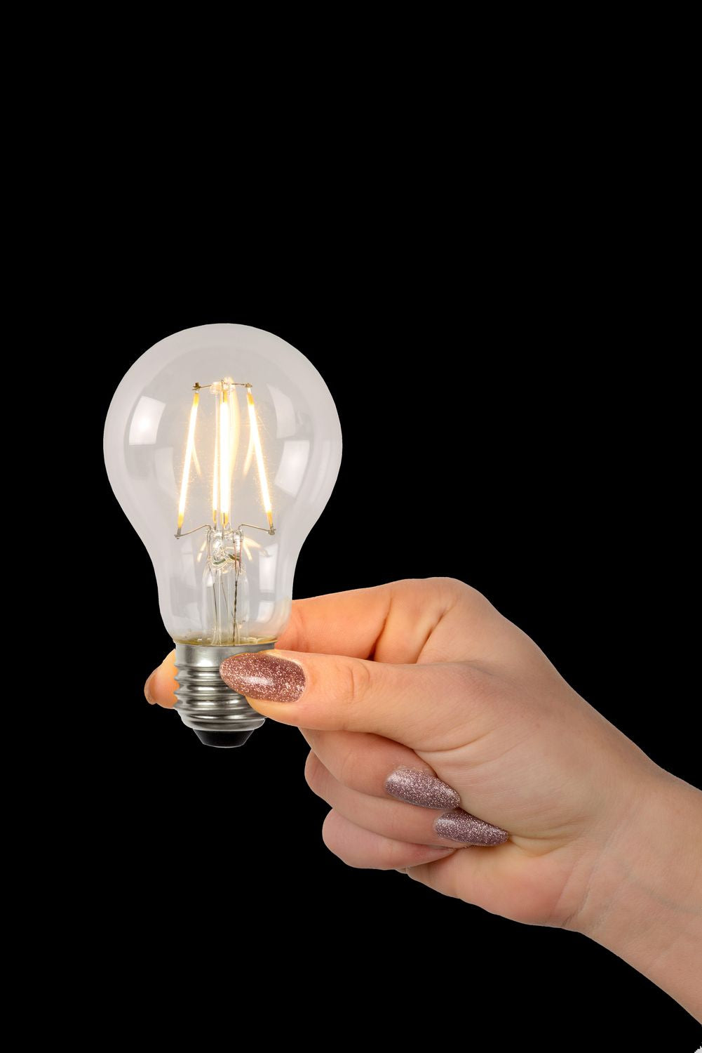 Ampoule LED E27 standard à filament transparente, 7 W | Lucide
