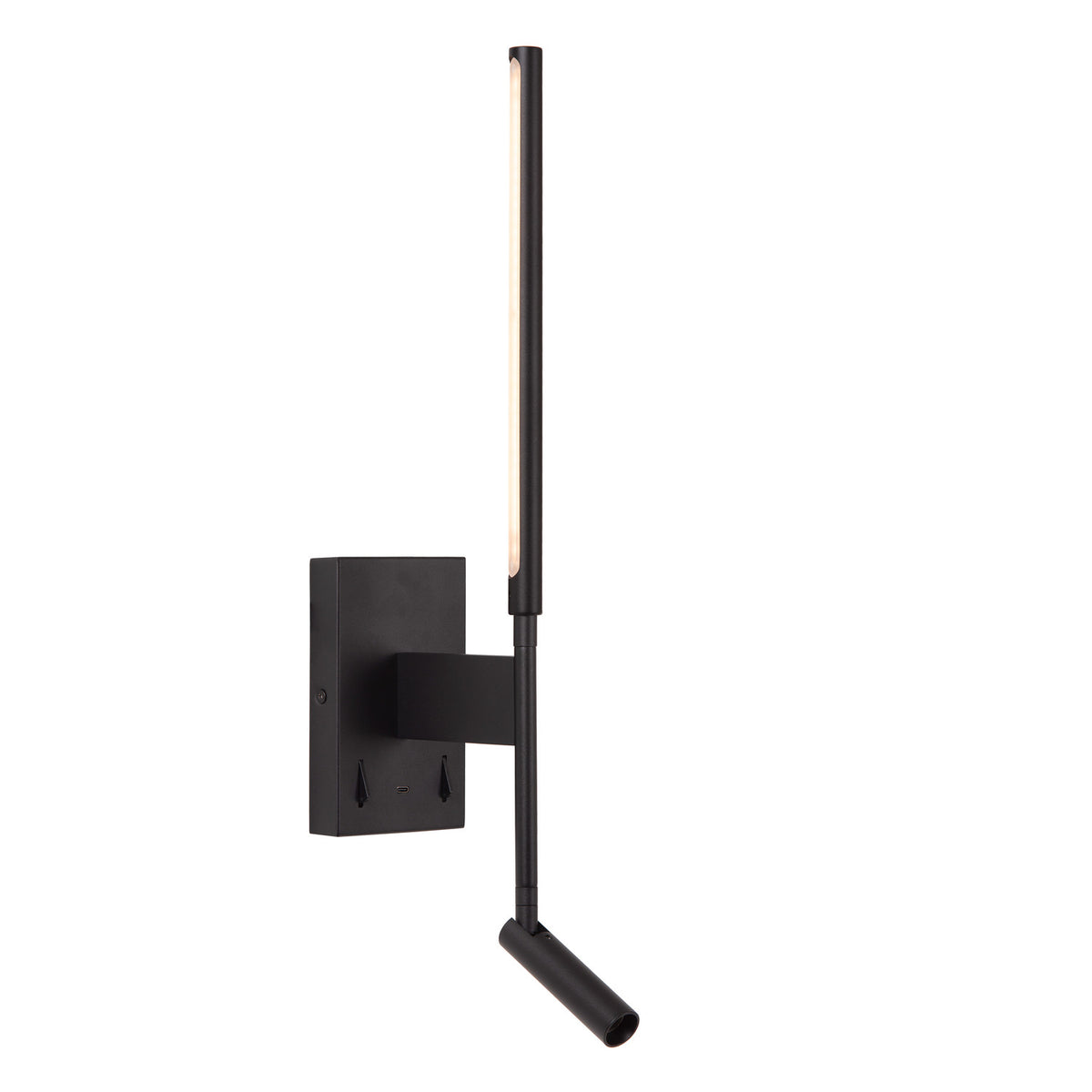 Applique murale Finan noire, H 56,2 cm