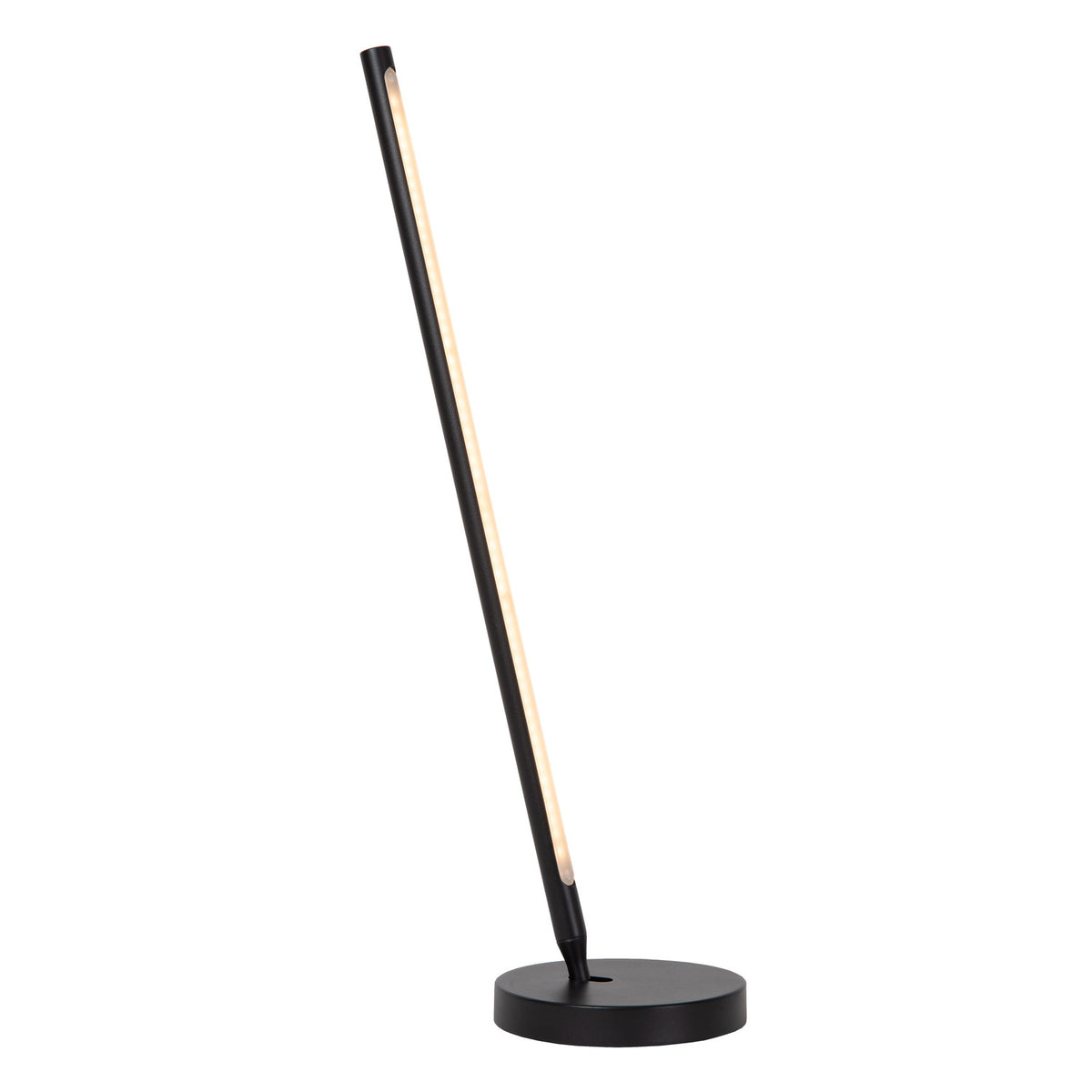 Lampe inclinée vers la gauche, illustrant l'orientation réglable de la tige