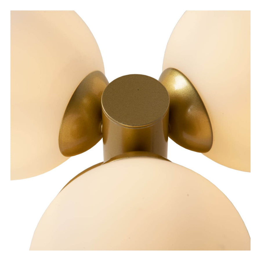 Plafonnier Trudy 3 lumières doré mat et opale, verre