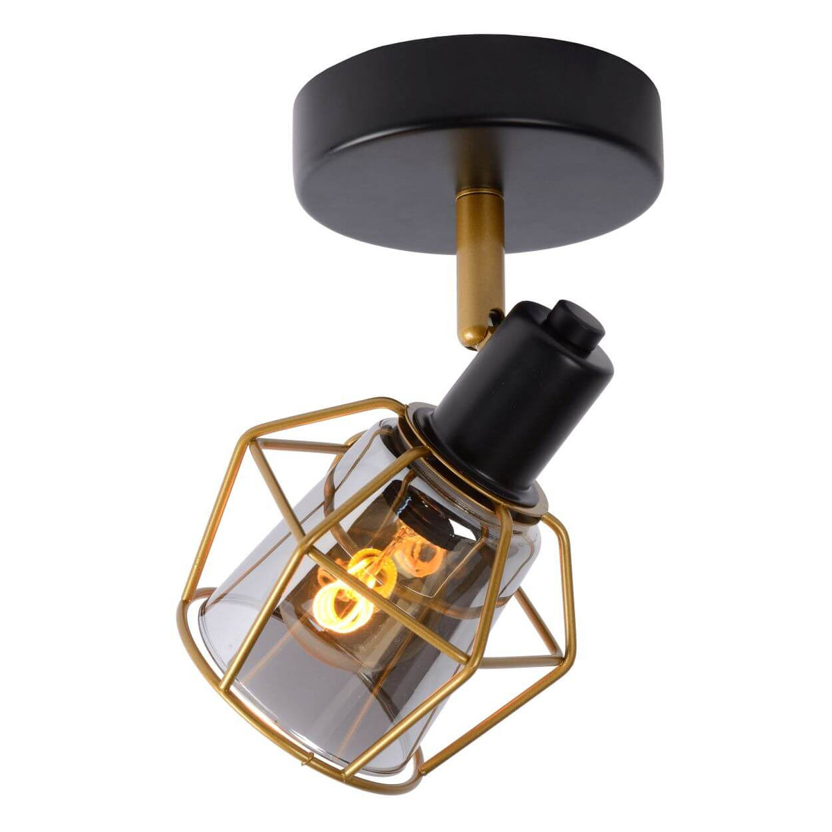 Plafonnier Nila noir et fumé