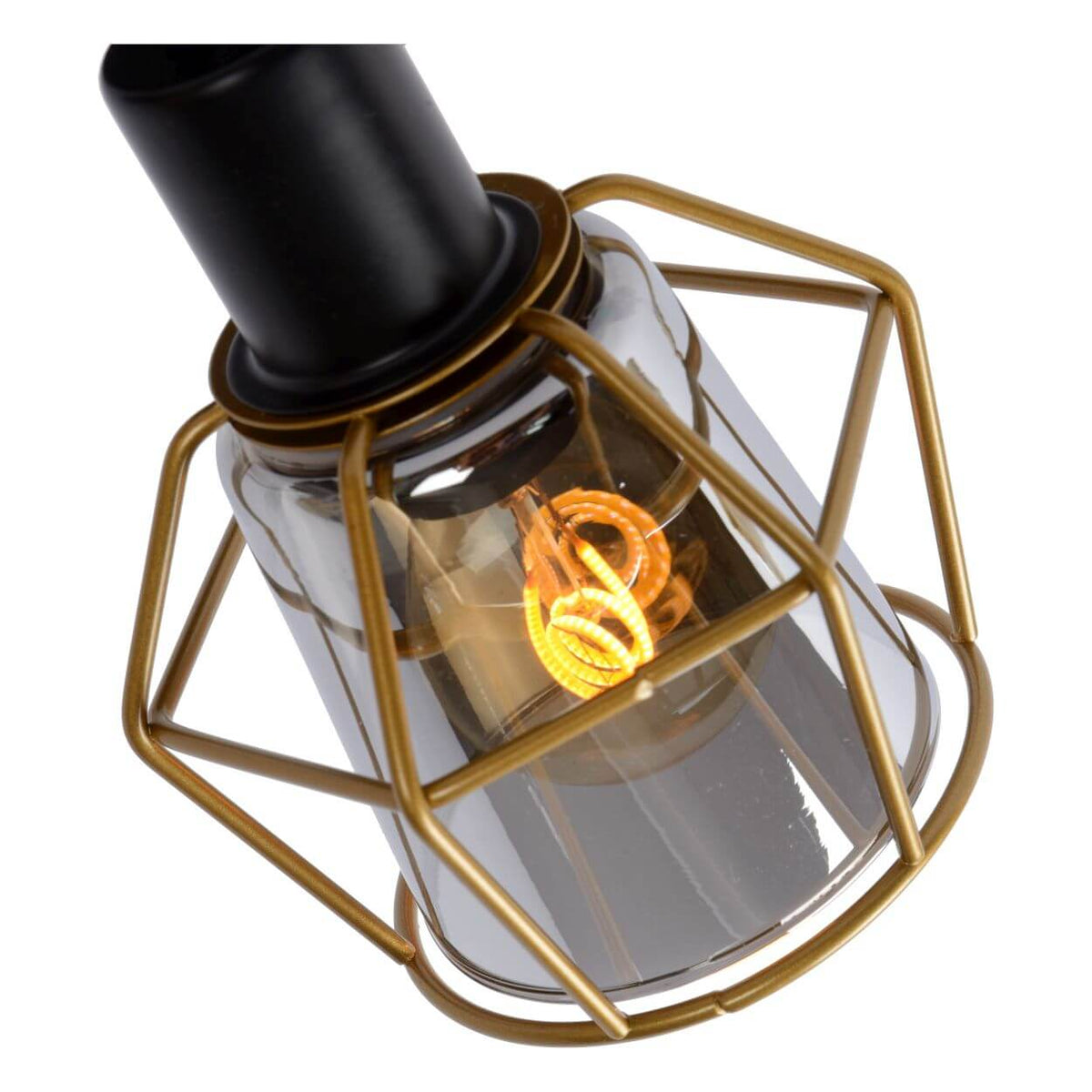 Plafonnier Nila 2 lumières noir et fumé