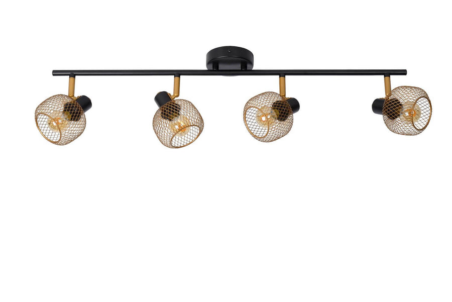 Plafonnier Maren 4 lumières doré mat et noir