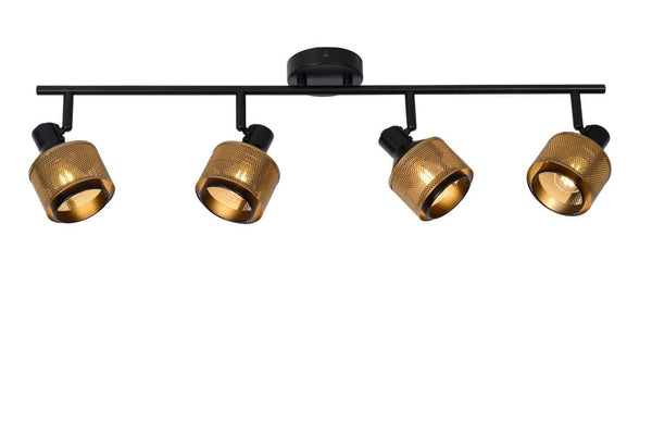 Plafonnier Rafa 4 lumières noir et doré mat