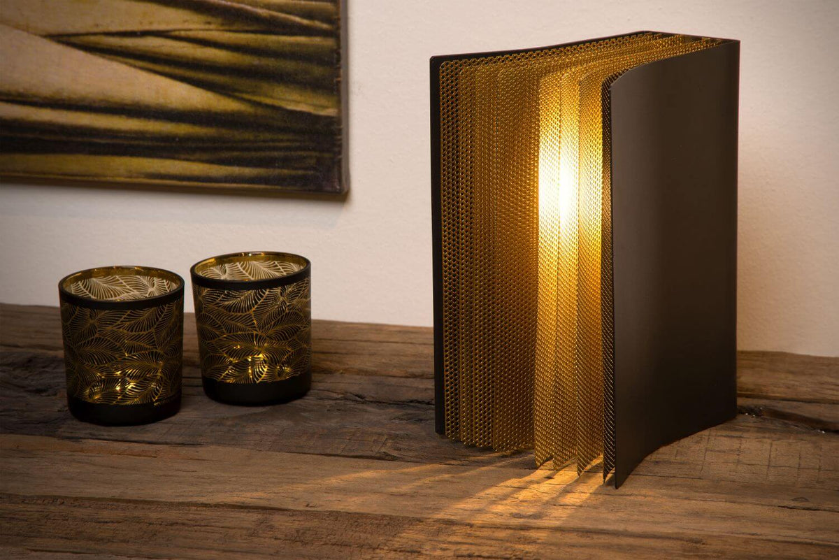 Lampe à poser Extravaganza Livret noire et dorée