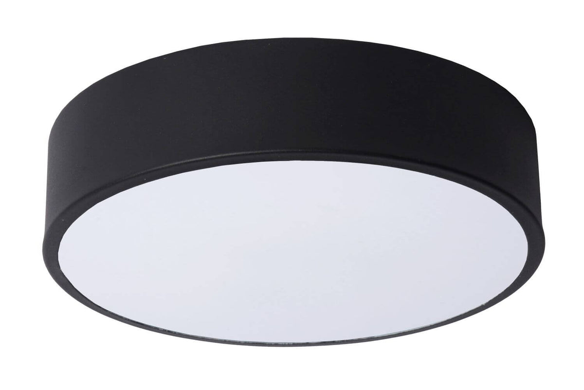 Plafonnier Unar noir et opale, Ø 20 cm