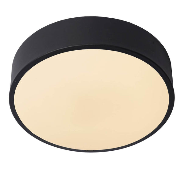 Plafonnier Unar noir et opale, Ø 20 cm