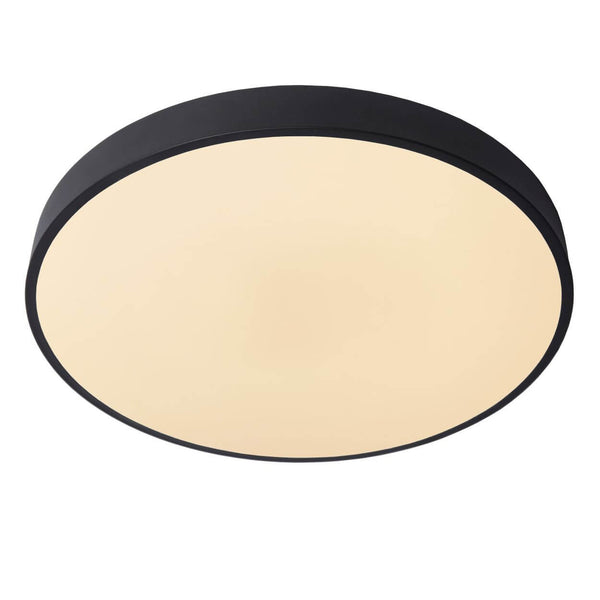 Plafonnier Unar noir et opale, Ø 50 cm