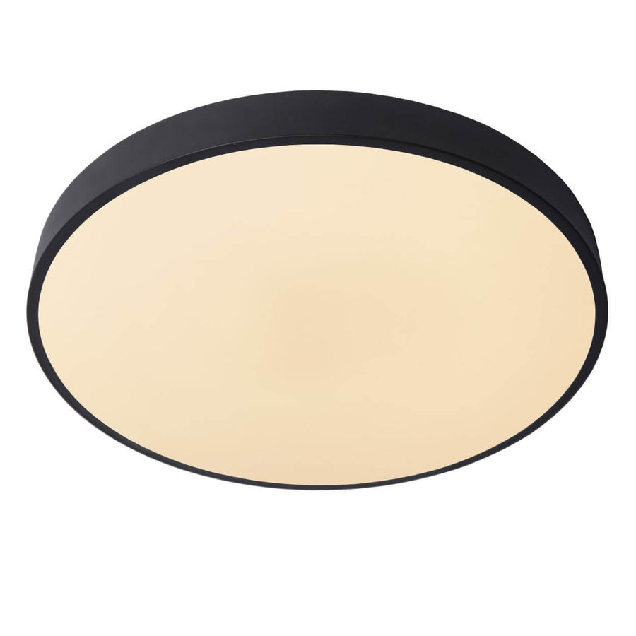 Plafonnier Unar noir et opale, Ø 50 cm