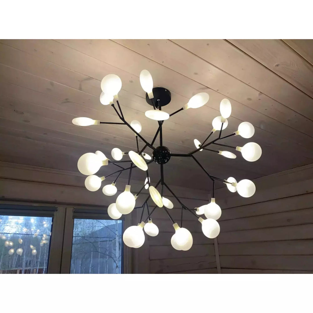 Luminaire Contemporain Noir | Éclat Sombre - Designix Lustre 9 Têtes | 42x53cm