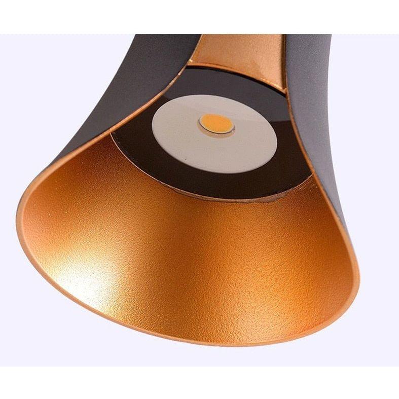 Luminaire Extérieur Design Italien | ÉclatModerne - Designix Applique murale extérieur Doré et Noir Blanc Chaud (2700 - 3500K)