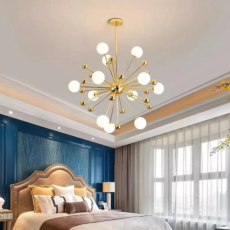 Luminaire Suspension Boule Design | Sphère Éclatante - Designix Lustre 11 Lampes Blanc Chaud