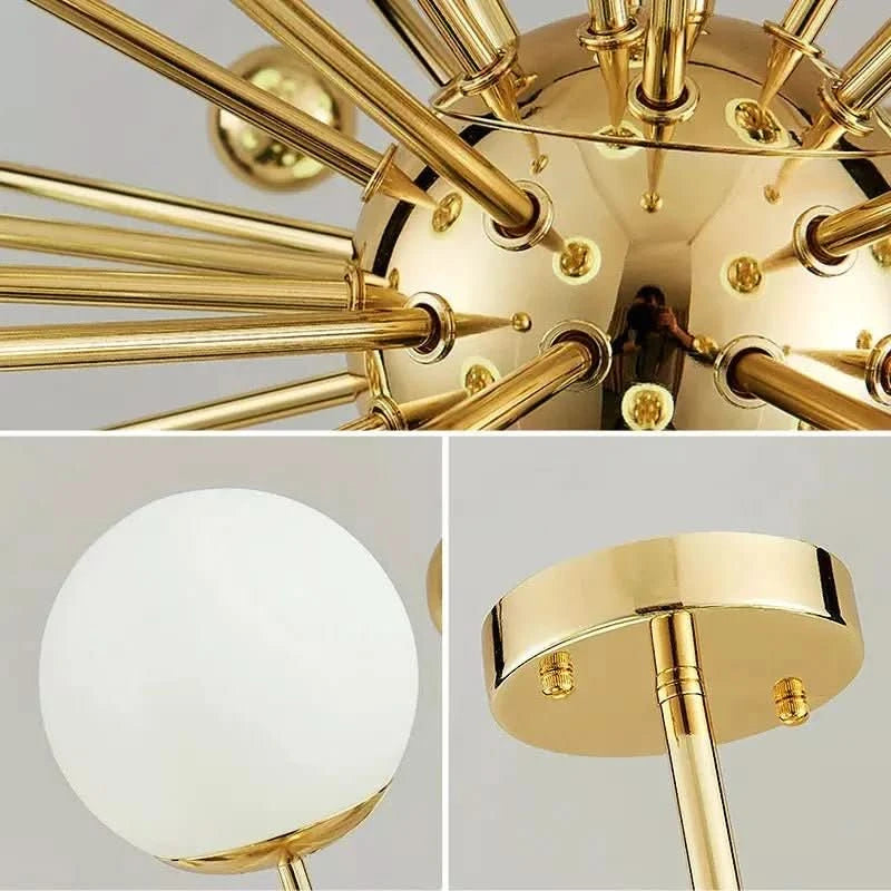Luminaire Suspension Boule Design | Sphère Éclatante - Designix Lustre 11 Lampes Blanc Chaud