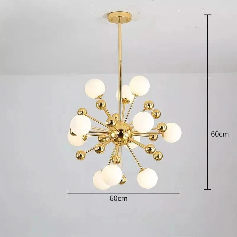 Luminaire Suspension Boule Design | Sphère Éclatante - Designix Lustre 11 Lampes Blanc Chaud