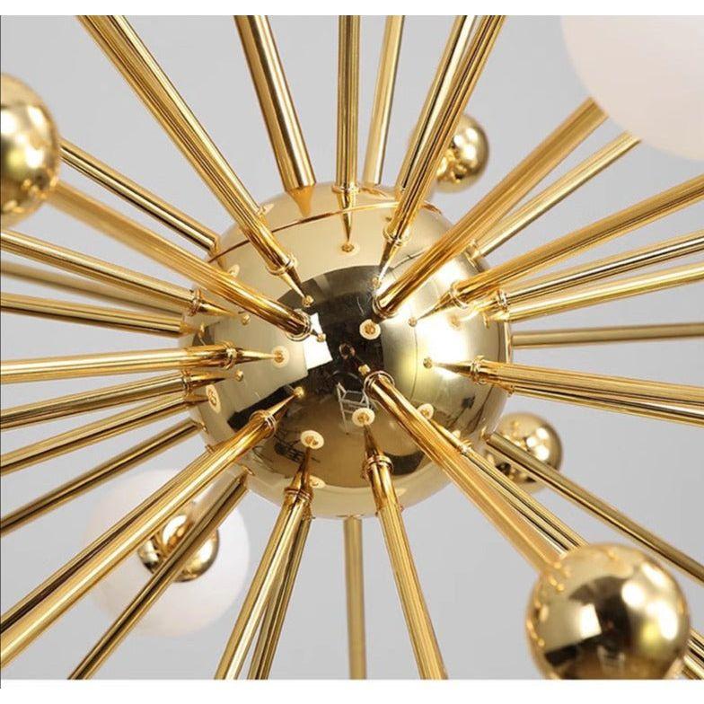 Luminaire Suspension Boule Design | Sphère Éclatante - Designix Lustre 18 Lampes Blanc Chaud