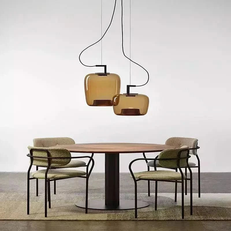 Luminaires Salle à Manger en Verre | Éclat - Designix Suspension luminaire 30cm | Vert Tricolors