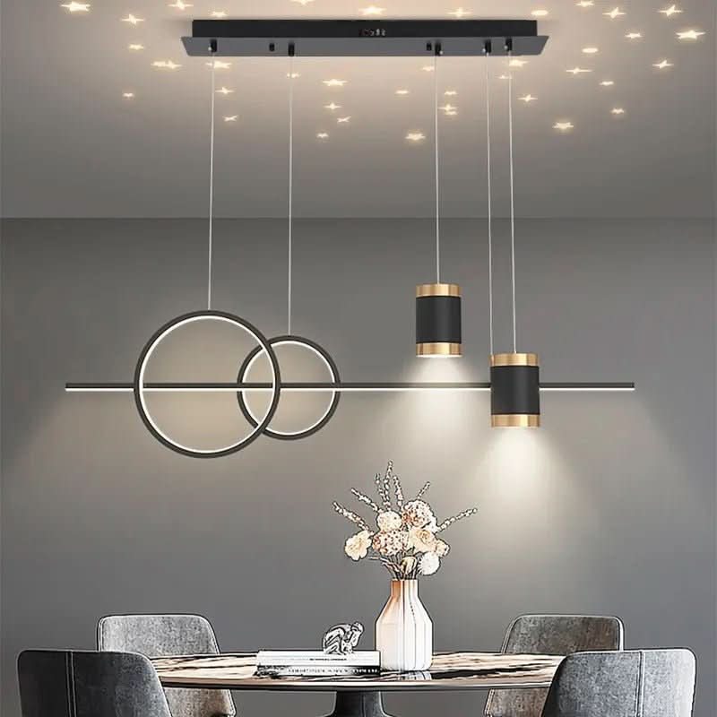 Lustre Chic Salon | Elra - Designix Lustre Noir