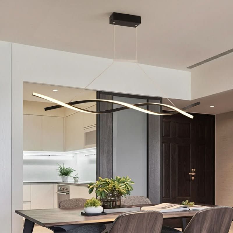 Lustre Chrome Spirale | Gira - Designix Lustre Noir 120 cm