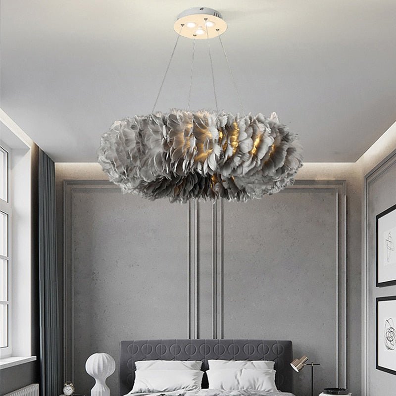 Lustre Design Moderne | Lera - Designix Lustre Gris 70 cm