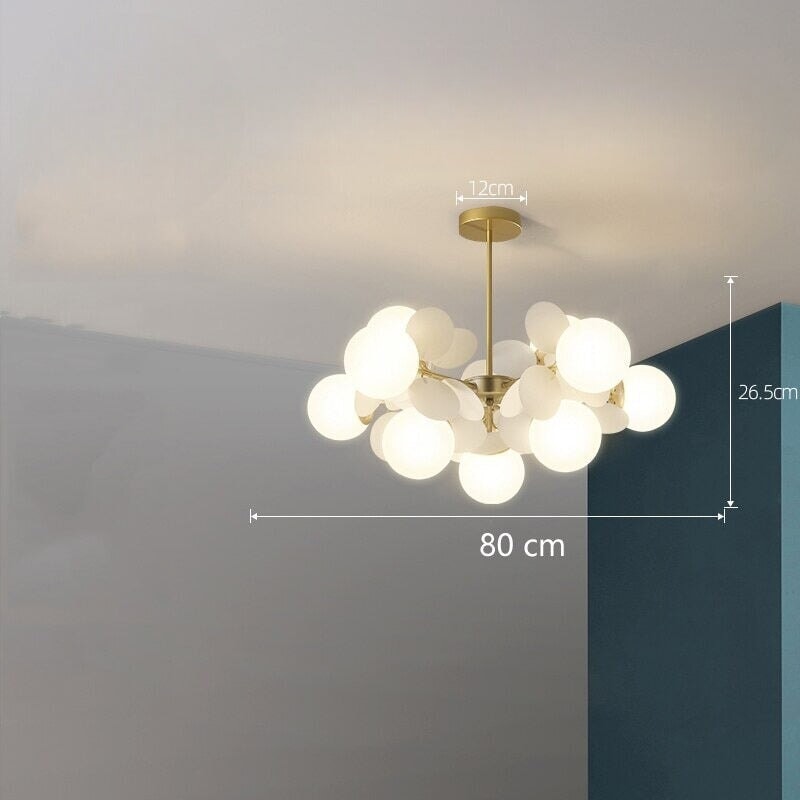 lustre fleurs BouquetCéleste | Designix - Lustre Blanc | 10 Lampes Blanc Chaud  - https://designix.fr/