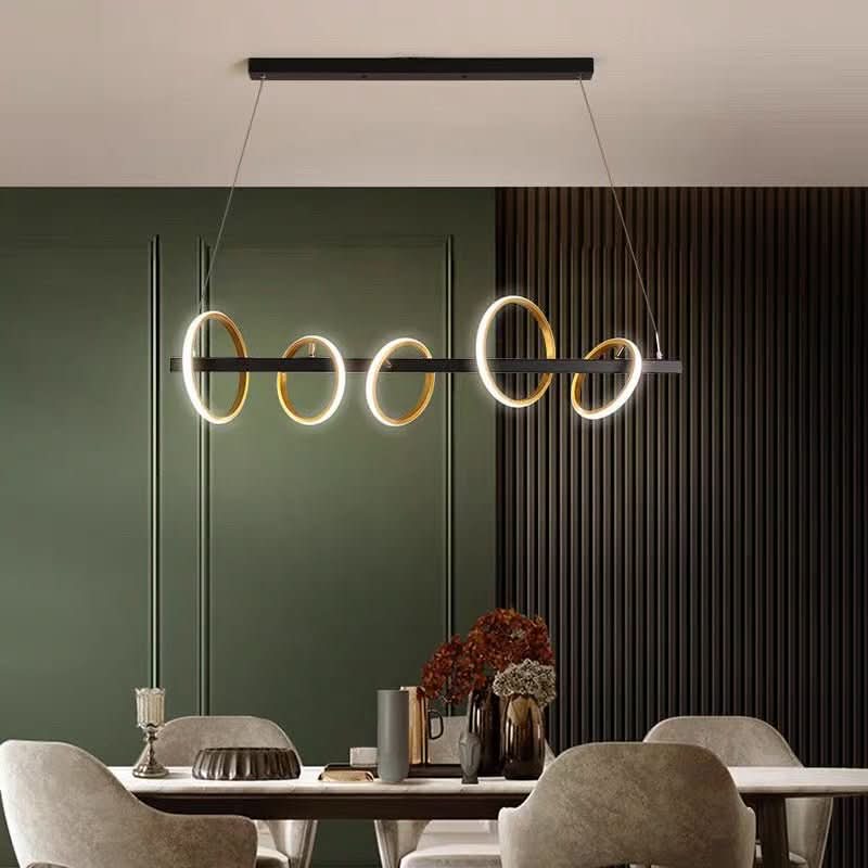 Lustre LED Moderne | Wara - Designix Lustre Noir/Or 120 cm