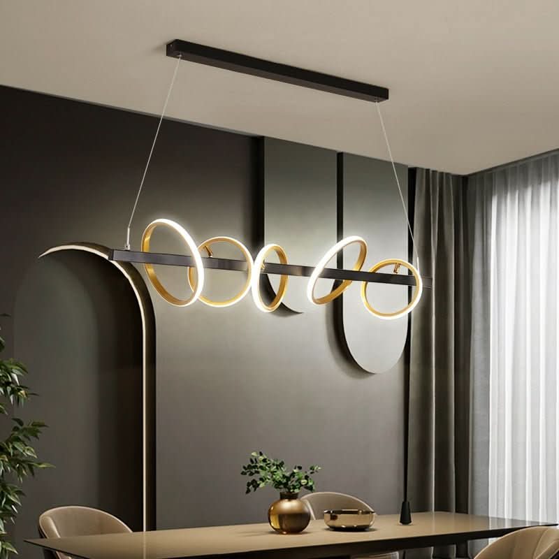 Lustre LED Moderne | Wara - Designix Lustre Noir/Or 80 cm