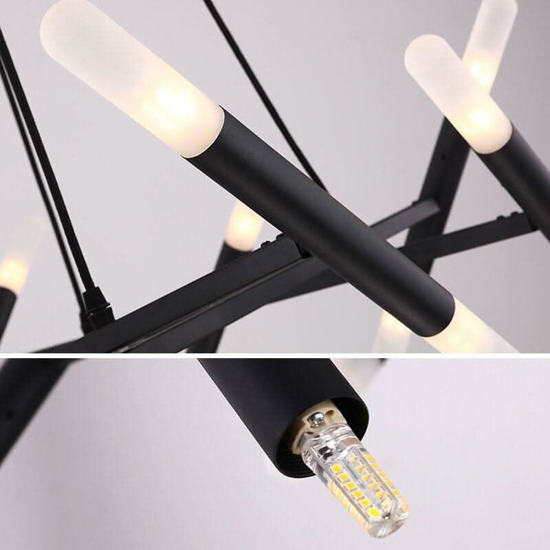 Lustre Moderne | Éclat Futuriste - Designix Lustre 16 Ampoules | Doré