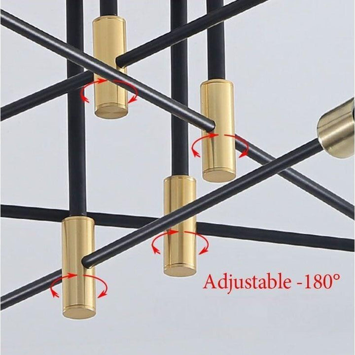Lustre Plusieurs Ampoules | Lueur Métallique - Designix Lustre Plusieurs Branches 4 Ampoules