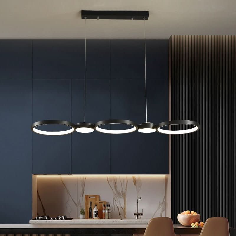 Lustre Rond Anneaux | Wela - Designix Lustre Noir