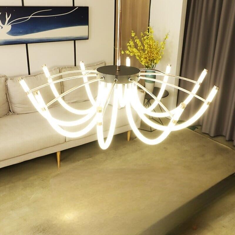 Lustre Salon Moderne | Magnificence Luminelle - Designix Lustre Noir | 5 Branches