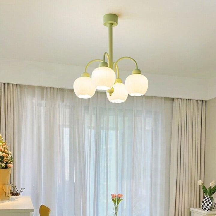 Lustre Tulipe | Sphère Brillante - Designix Lustre 6 Ampoules | 72 x 55 cm Blanc Chaud