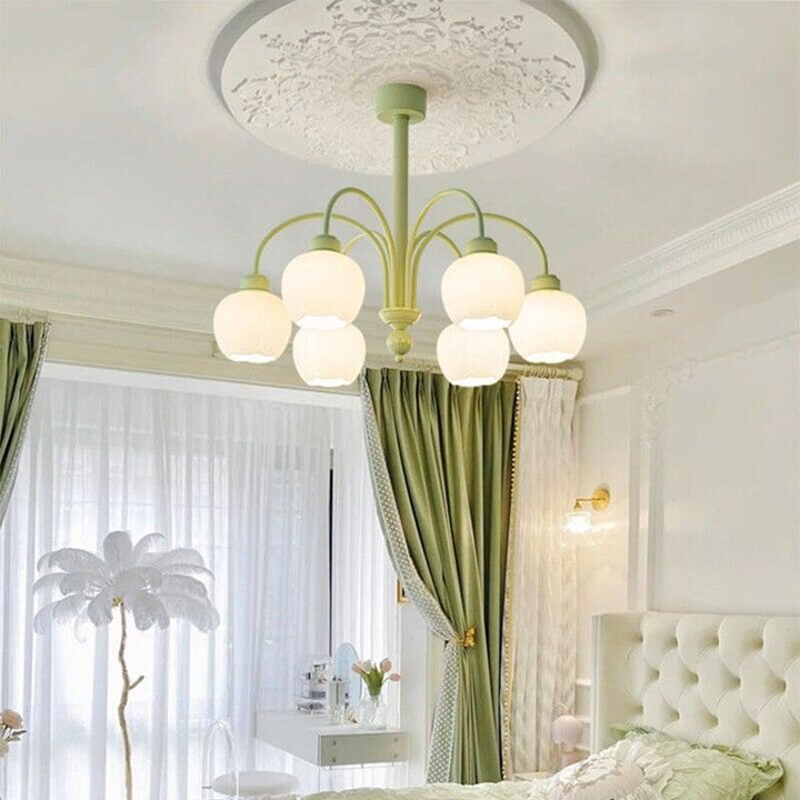 Lustre Tulipe | Sphère Brillante - Designix Lustre 6 Ampoules | 72 x 55 cm Blanc Chaud