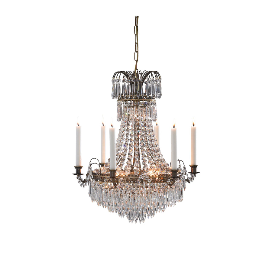 Lustre Läckö en laiton vieilli et cristal
