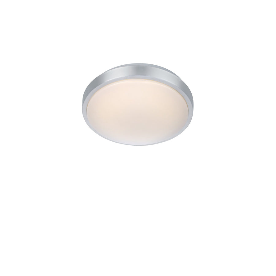 Plafonnier de salle de bain Moon LED en aluminium et verre blanc