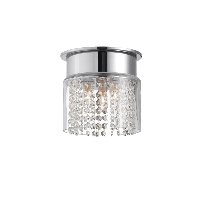 Plafonnier de salle de bain Lyse 3 lumières chromé et cristal