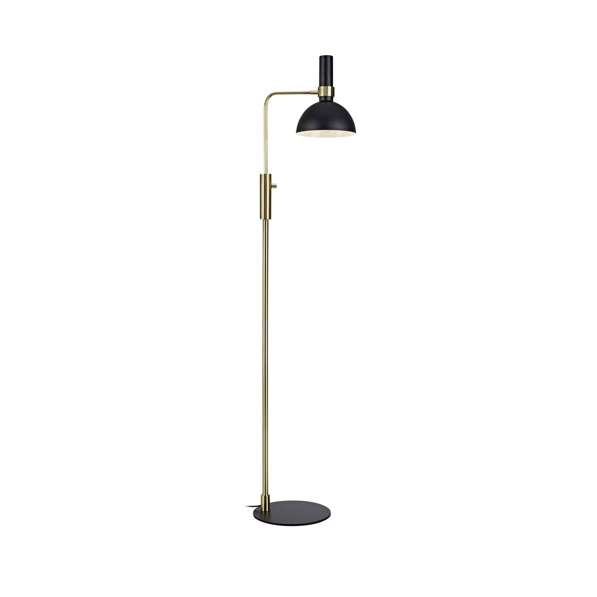 Lampadaire Larry noir et laiton brossé