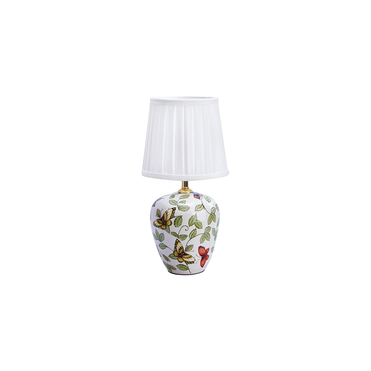 Lampe à poser Mansion en céramique à motifs et blanche
