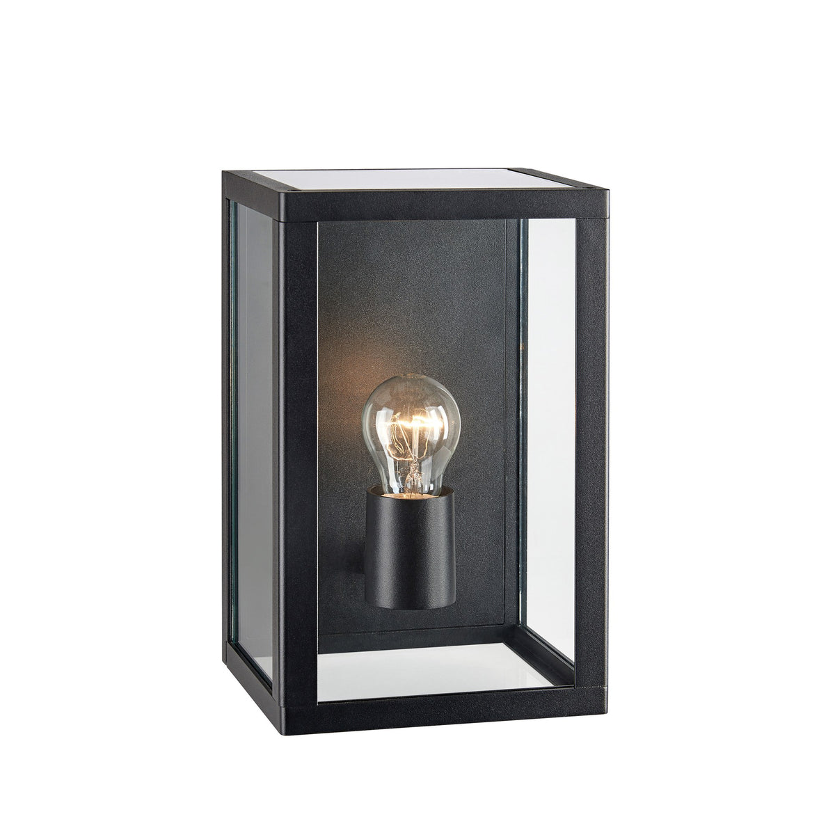 Applique murale d'extérieur Pelham noire et verre transparent IP44