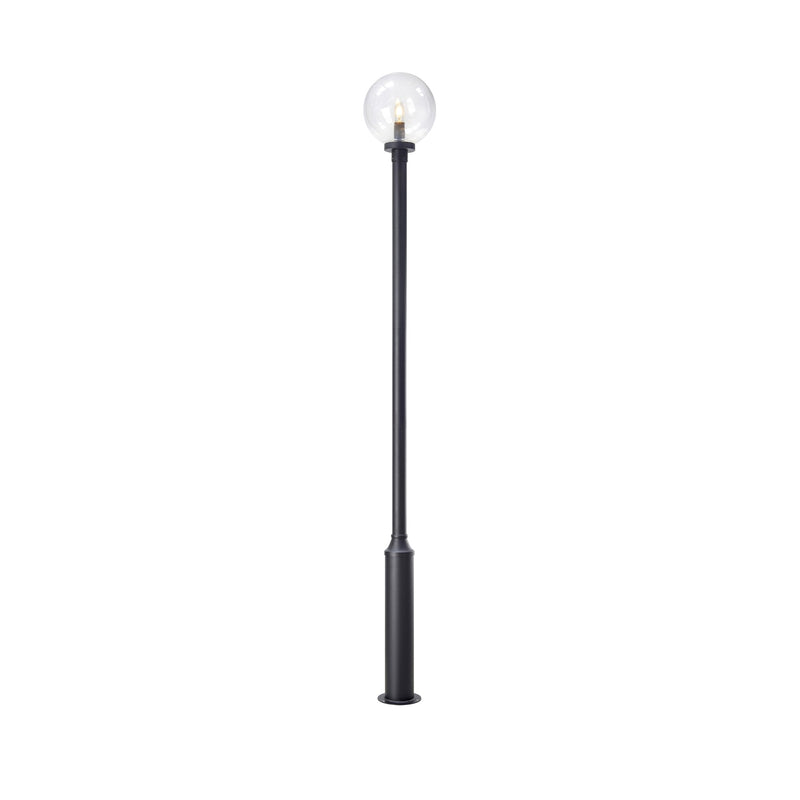 Tête de lampadaire d'extérieur Sphere noire et transparente