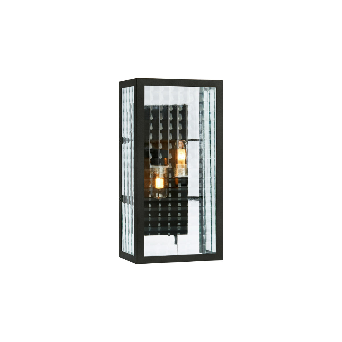 Applique de salle de bain Fulham 2 lumières noire et verre transparent
