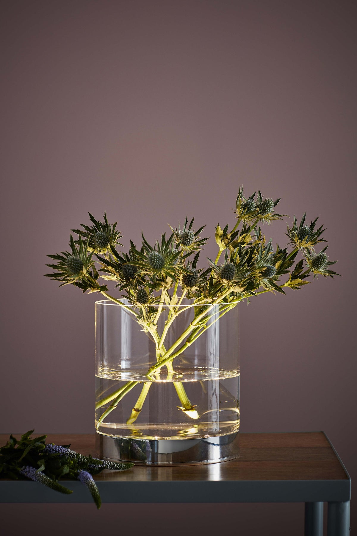 Lampe à poser Bouquet chromée et verre transparent