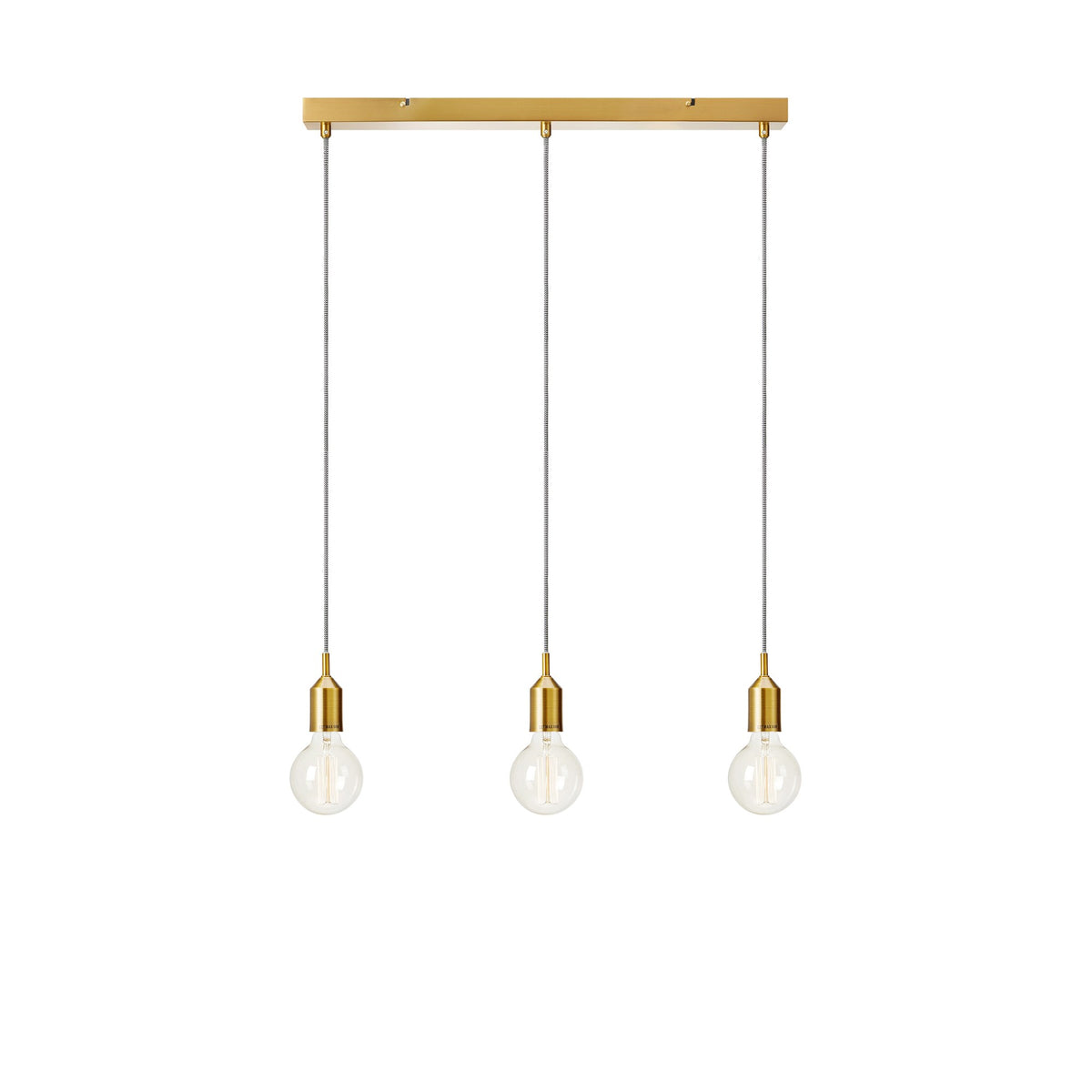 Suspension Bronx en ligne 3 lumières en bronze