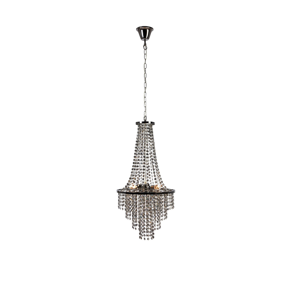 Lustre Allington 3 lumières en chrome noir et cristal