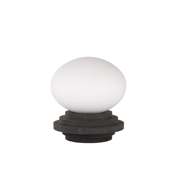 Lampe à poser Amfi en pin gris foncé et verre blanc