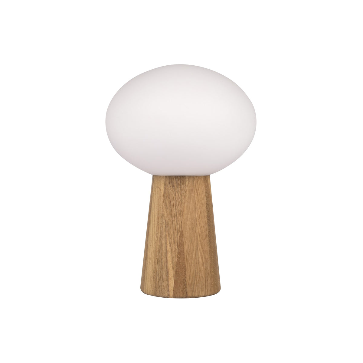 Lampe à poser Pater en chêne et verre blanc
