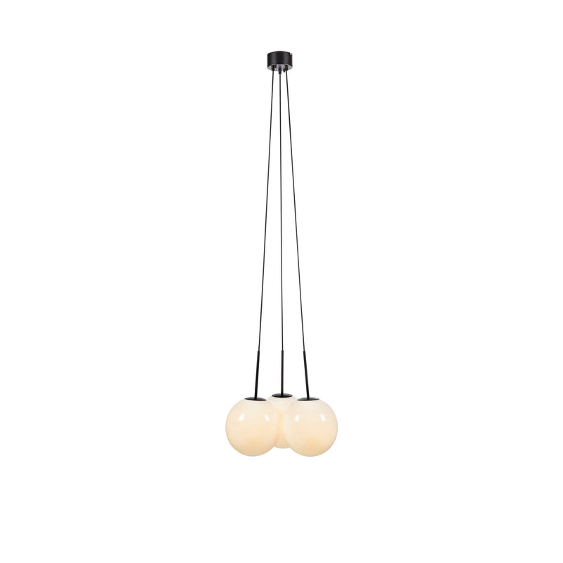 Suspension Dione sur platine ronde 3 lumières en verre
