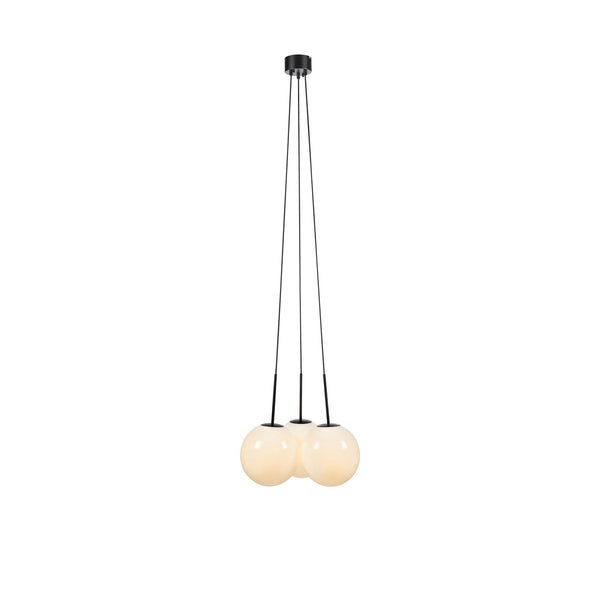 Suspension Dione sur platine ronde 3 lumières en verre