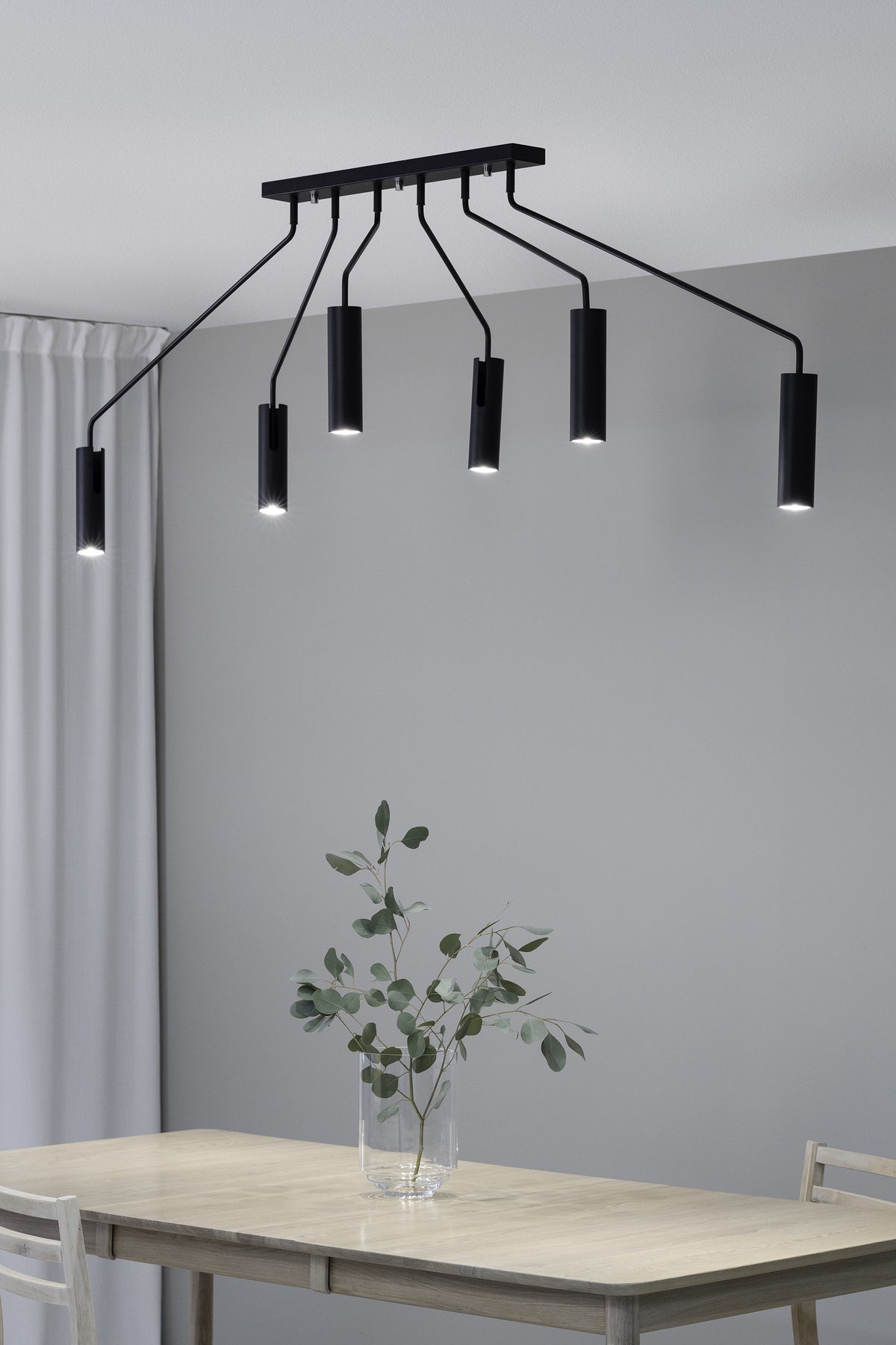 Plafonnier Ramus 6 lumières noir
