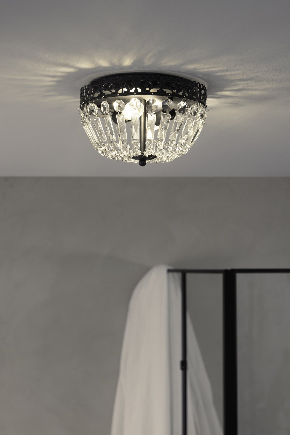 Plafonnier de salle de bain Etienne 2 lumières en cristal